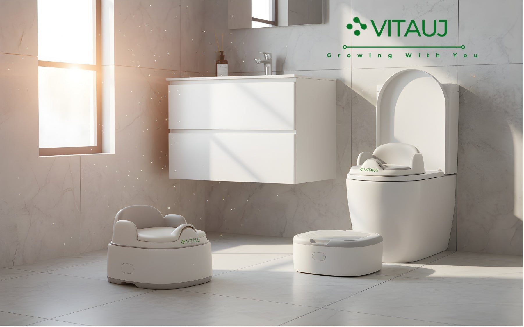 Orinal Bebé 3 en 1 Plegable VITAUJ® | Orinal, Reductor WC y Escalón | 1–6 Años